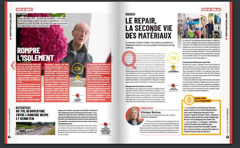 Exemple de contenus magazine du Finistère en falc